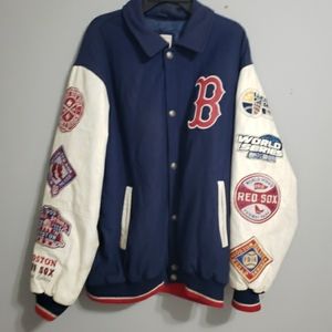 Boston Red Sox World Series Champions Wool/Leather Jacket Size XL G-III